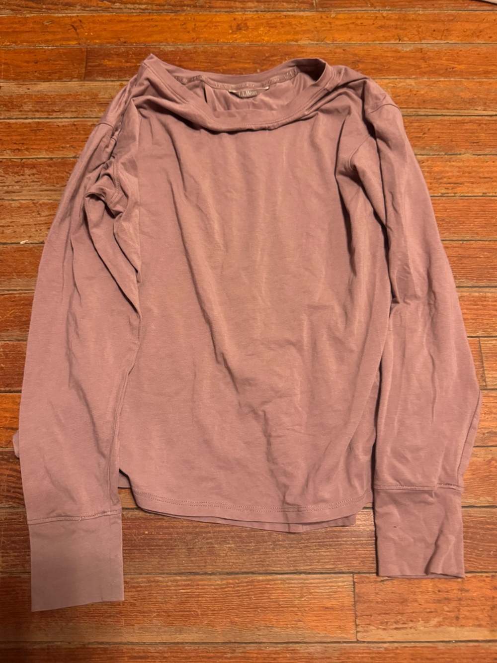 LL BEAN Beyond Soft Tee, Pleat-Back Long-Sleeve